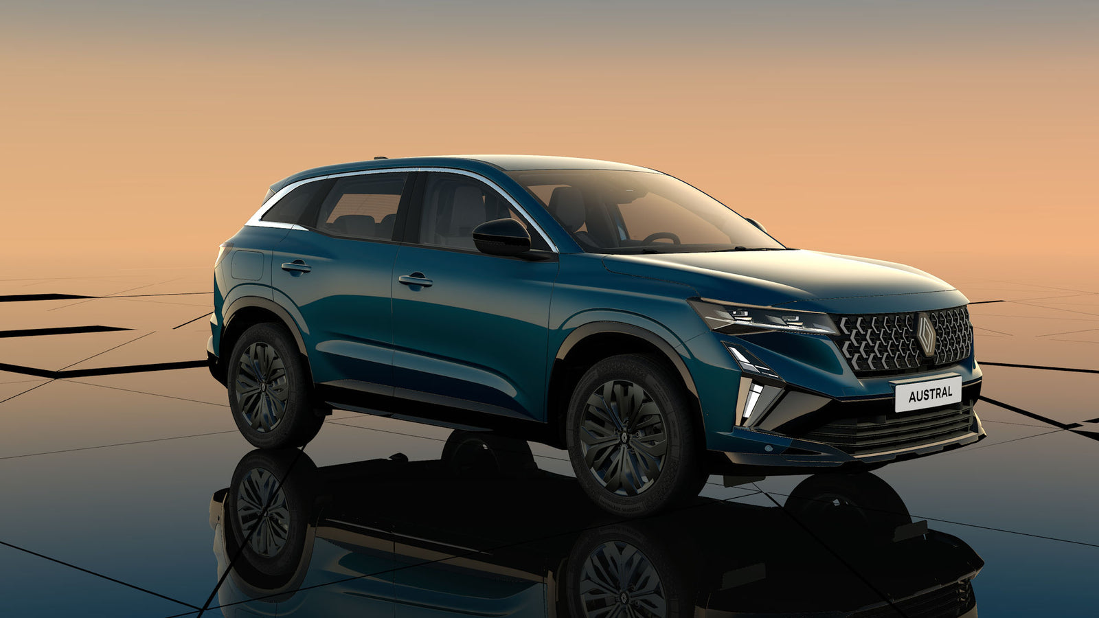 Renault Austral evolution Full Hybrid E-Tech 200 Privati noleggio lungo termine - Blu Oltremare 3/4 anteriore