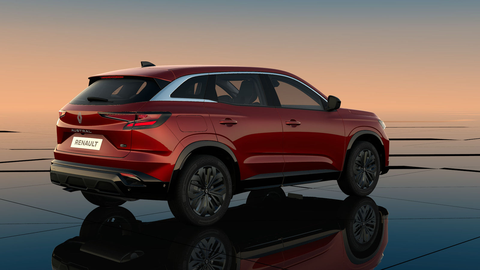 Renault Austral evolution Full Hybrid E-Tech 200 noleggio lungo termine - Rosso Passion 3/4 posteriore