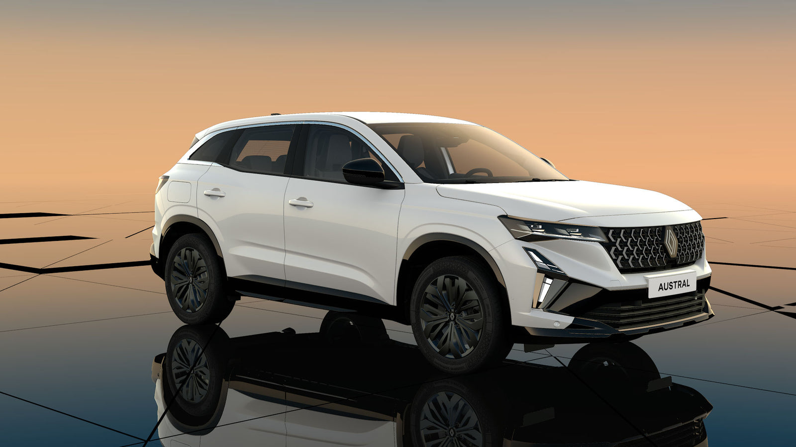 Renault Austral evolution Full Hybrid E-Tech 200 noleggio lungo termine - Bianco Nacré 3/4 anteriore