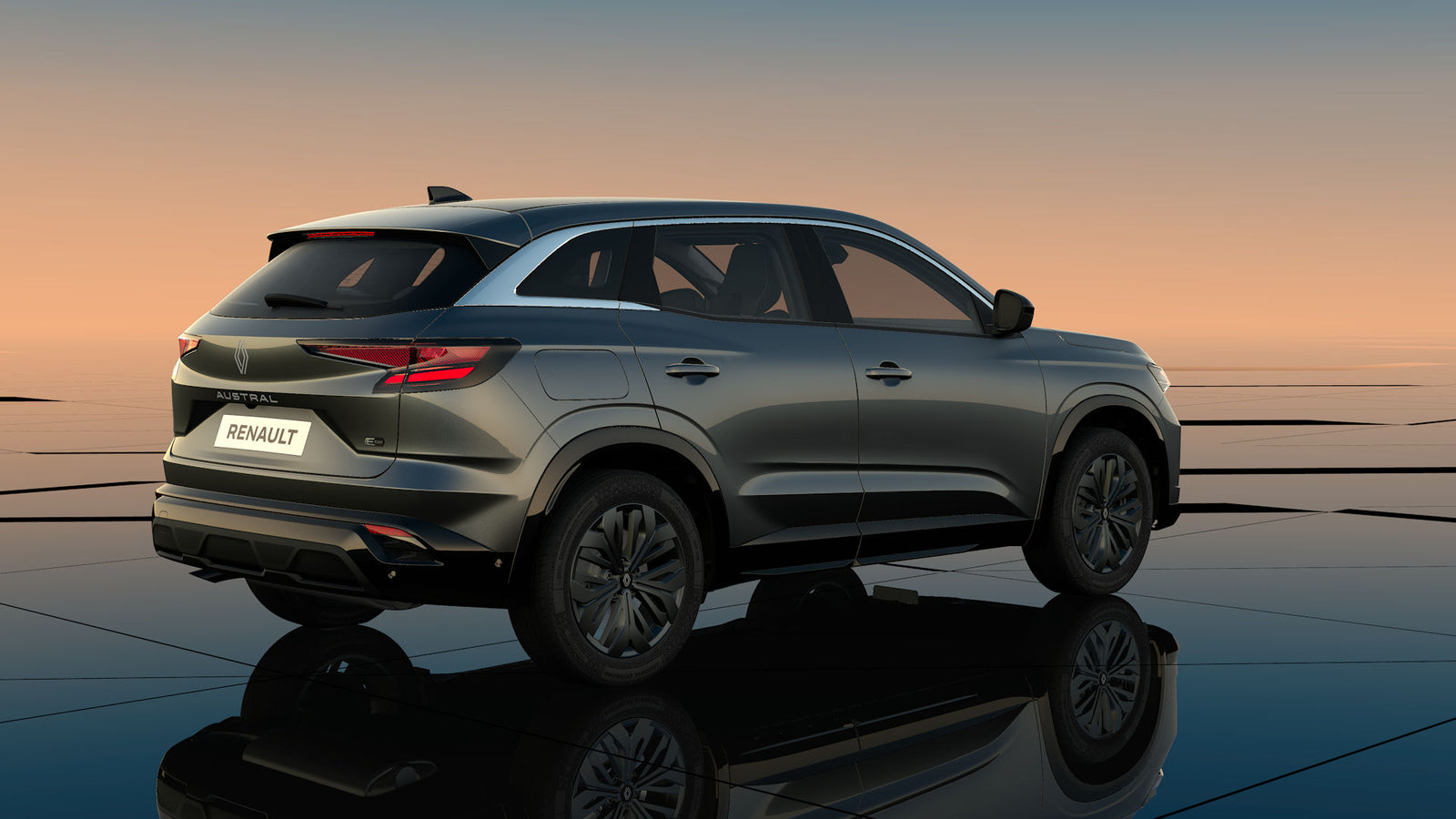 Renault Austral evolution Full Hybrid E-Tech 200 noleggio lungo termine - Grigio Scisto 3/4 posteriore