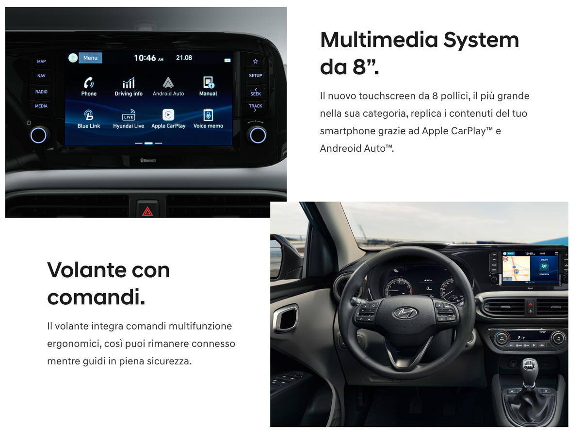 HYUNDAI i10 1.0 MPI A/T Connectline Automatica Noleggio Lungo Termine - Solorent.it