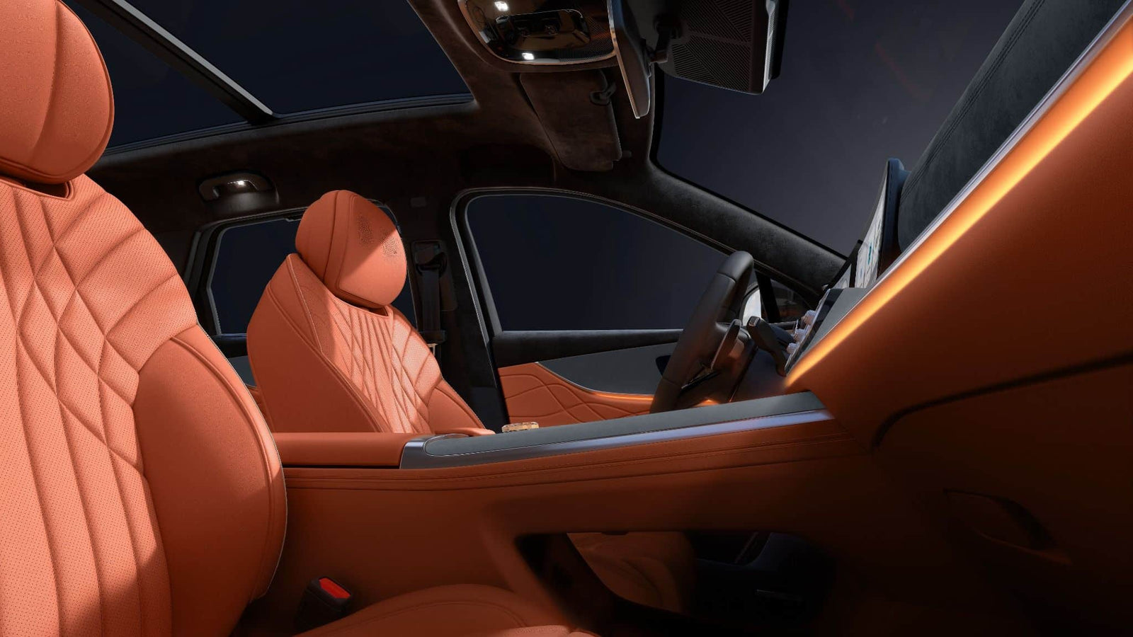Jaecoo 8 SHS-P Exclusive AWD noleggio lungo termine - sedili in pelle Nappa Cognac